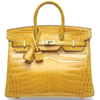 Hermès Birkin 25 Jaune Ambre Lisse Crocodile Niloticus GHW