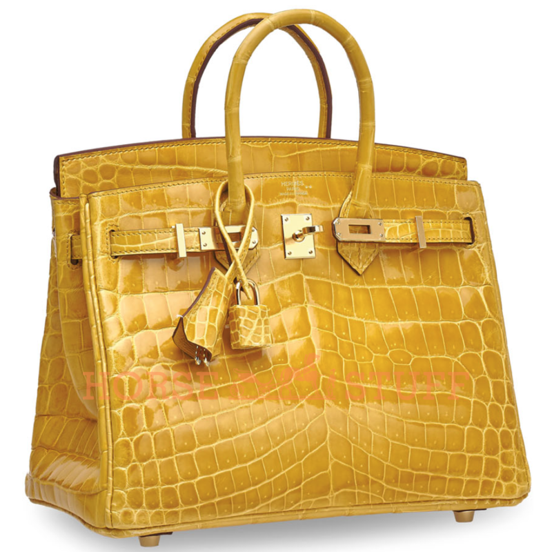 Hermès Birkin 25 Jaune Ambre Lisse Crocodile Niloticus GHW