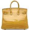 Hermès Birkin 25 Jaune Ambre Lisse Crocodile Niloticus GHW