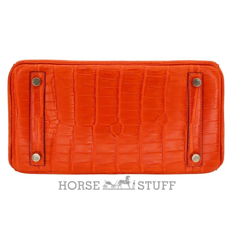 Hermès Birkin 25 Orange Matte Crocodile Niloticus GHW