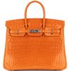 Hermès Birkin 25 Orange Shiny Crocodile Niloticus PHW