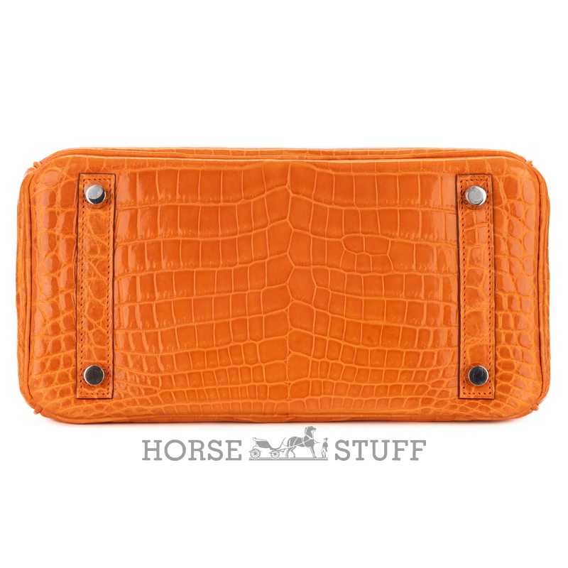 Hermès Birkin 25 Orange Shiny Crocodile Niloticus PHW