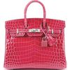 Hermès Birkin 25 Rose Extreme Lisse Crocodile Niloticus PHW