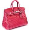 Hermès Birkin 25 Rose Extreme Lisse Crocodile Niloticus PHW