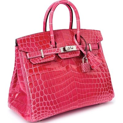 Hermès Birkin 25 Rose Extreme Lisse Crocodile Niloticus PHW