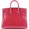 Hermès Birkin 25 Rose Extreme Lisse Crocodile Niloticus PHW