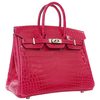 Hermès Birkin 25 Rose Mexico Shiny Crocodile Niloticus PHW