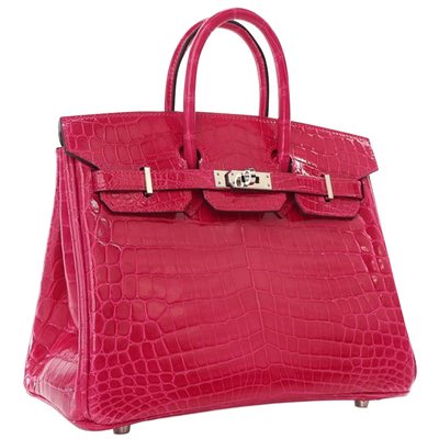 Hermès Birkin 25 Rose Mexico Shiny Crocodile Niloticus PHW