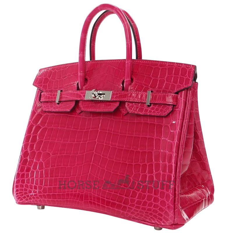 Hermès Birkin 25 Rose Mexico Shiny Crocodile Niloticus PHW