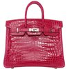 Hermès Birkin 25 Rose Mexico Shiny Crocodile Niloticus PHW