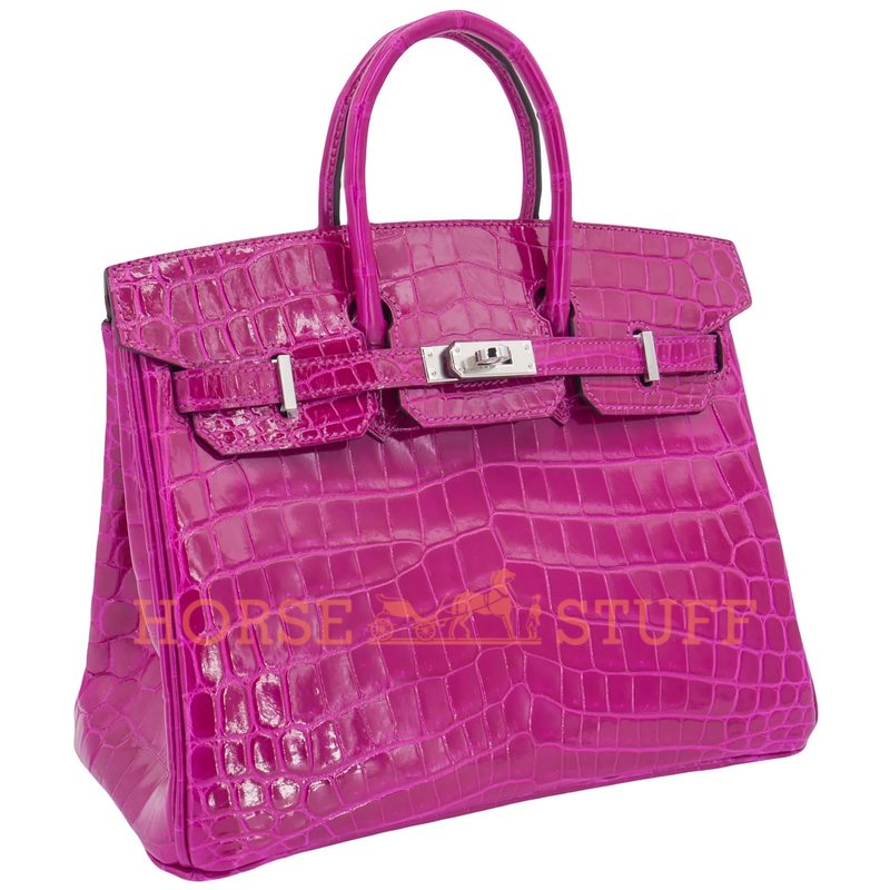 Hermès Birkin 25 Rose Pourpre Shiny Crocodile Niloticus PHW