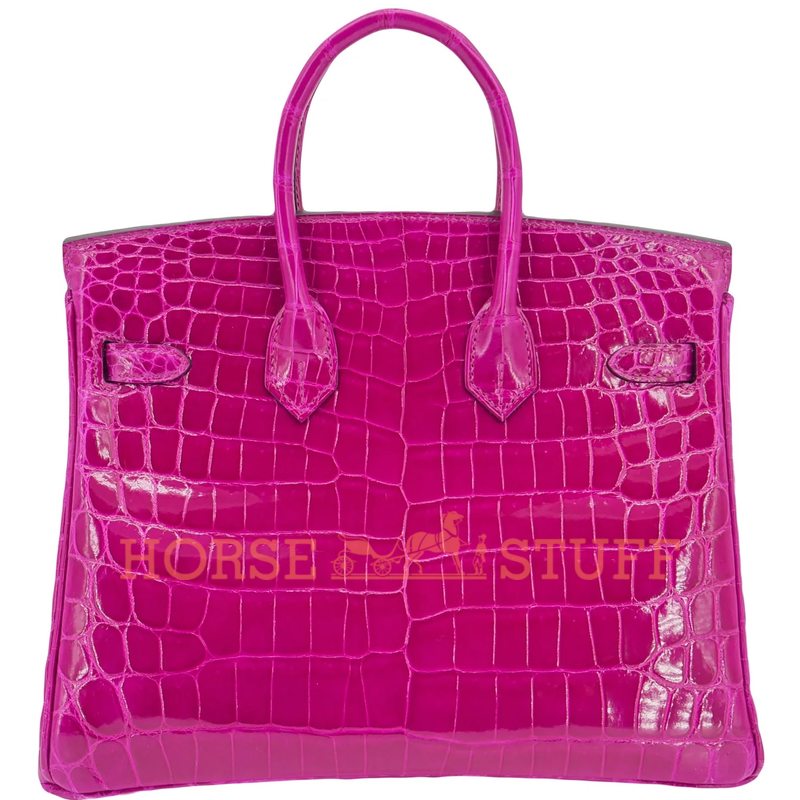 Hermès Birkin 25 Rose Pourpre Shiny Crocodile Niloticus PHW