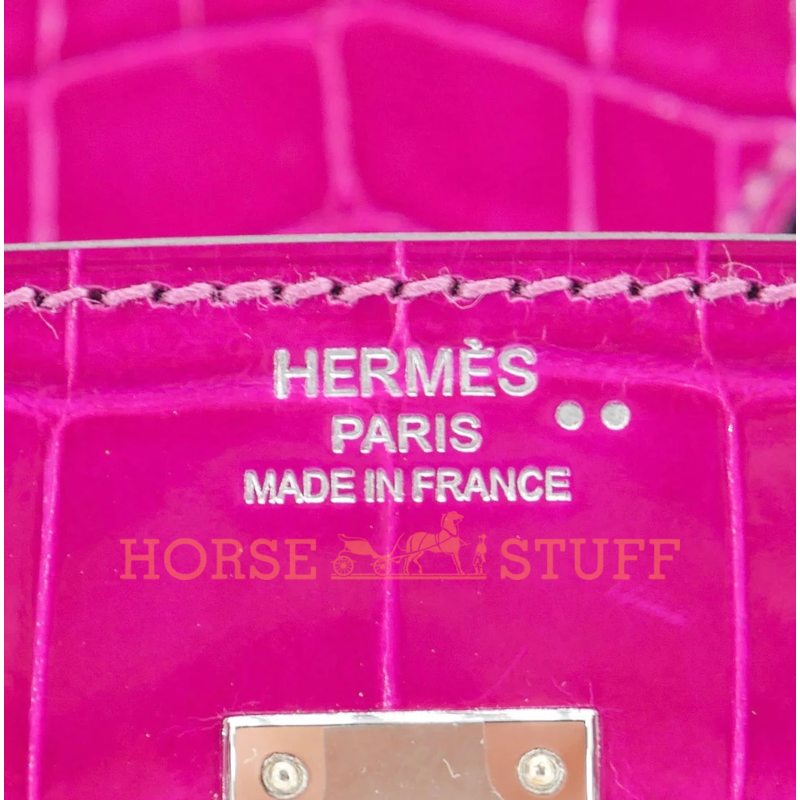 Hermès Birkin 25 Rose Pourpre Shiny Crocodile Niloticus PHW