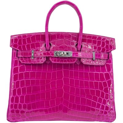 Hermès Birkin 25 Rose Pourpre Shiny Crocodile Niloticus PHW