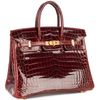 Hermès Birkin 25 Rouge H Shiny Crocodile Niloticus GHW