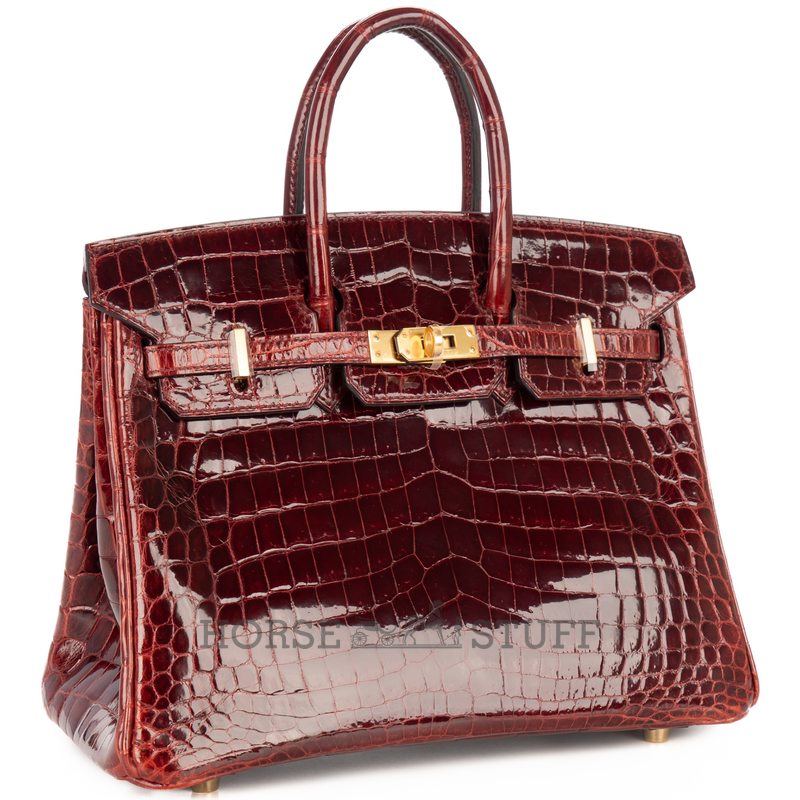 Hermès Birkin 25 Rouge H Shiny Crocodile Niloticus GHW