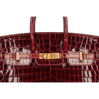 Hermès Birkin 25 Rouge H Shiny Crocodile Niloticus GHW