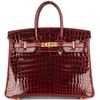 Hermès Birkin 25 Rouge H Shiny Crocodile Niloticus GHW