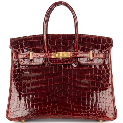 Hermès Birkin 25 Rouge H Shiny Crocodile Niloticus GHW