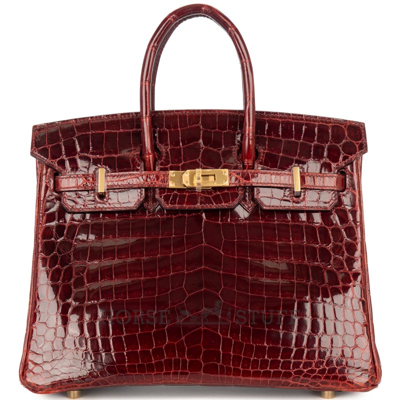 Hermès Birkin 25 Rouge H Shiny Crocodile Niloticus GHW
