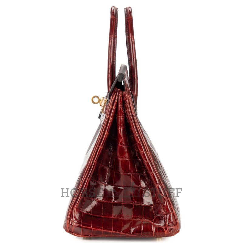 Hermès Birkin 25 Rouge H Shiny Crocodile Niloticus GHW
