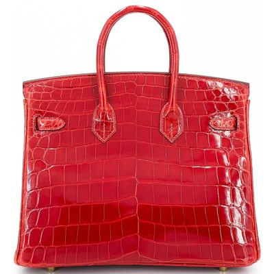 Hermès Birkin 25 Sanguine Shiny Crocodile Niloticus GHW