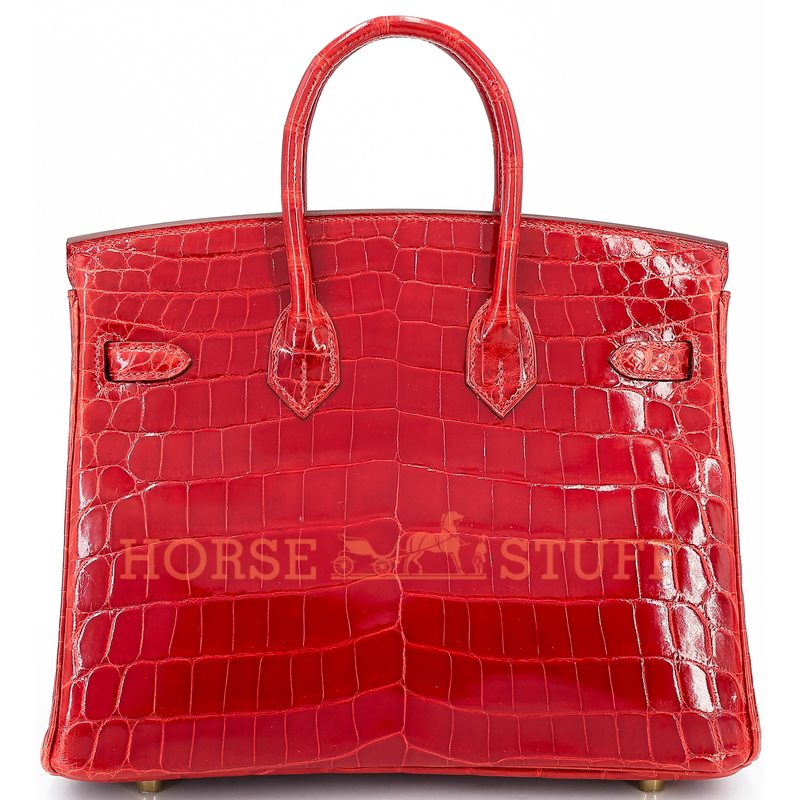 Hermès Birkin 25 Sanguine Shiny Crocodile Niloticus GHW