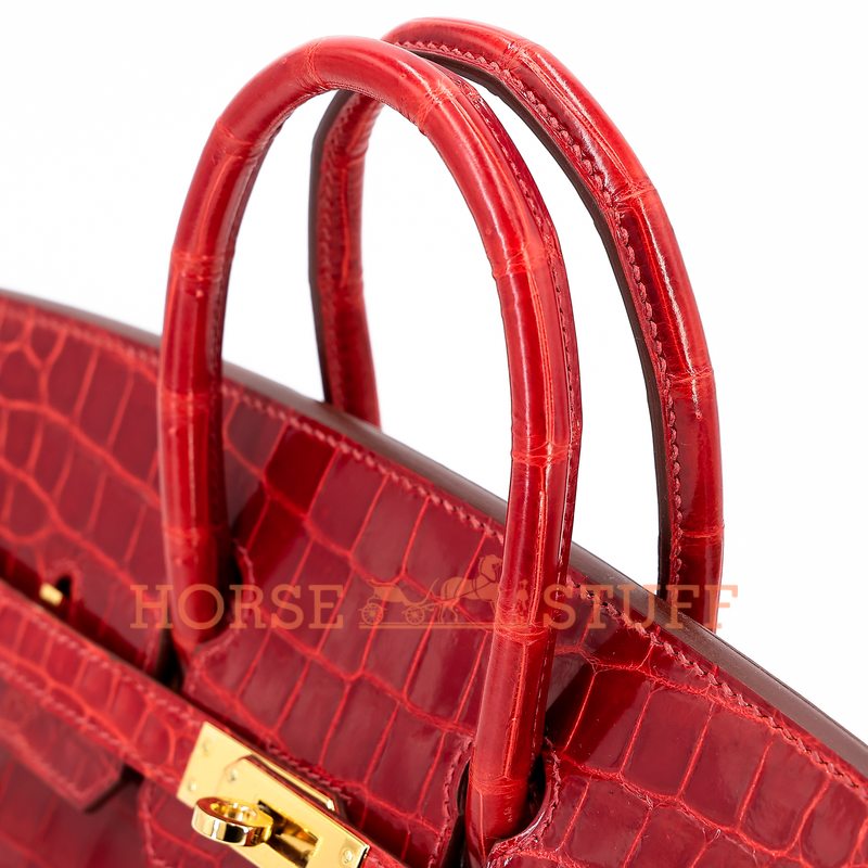 Hermès Birkin 25 Sanguine Shiny Crocodile Niloticus GHW