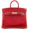 Hermès Birkin 25 Sanguine Shiny Crocodile Niloticus GHW