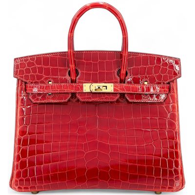 Hermès Birkin 25 Sanguine Shiny Crocodile Niloticus GHW