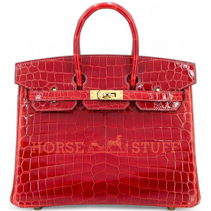 Hermès Birkin 25 Sanguine Shiny Crocodile Niloticus GHW