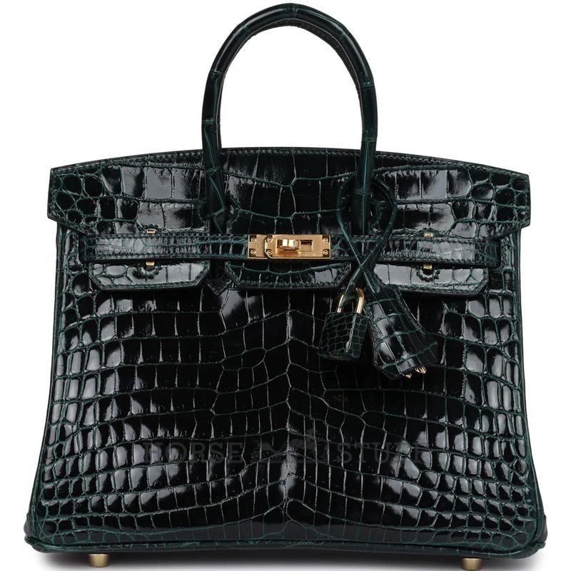 Hermès Birkin 25 Vert Cypress Shiny Crocodile Niloticus GHW