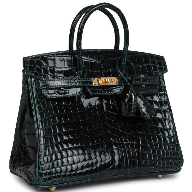 Hermès Birkin 25 Vert Cypress Shiny Crocodile Niloticus GHW