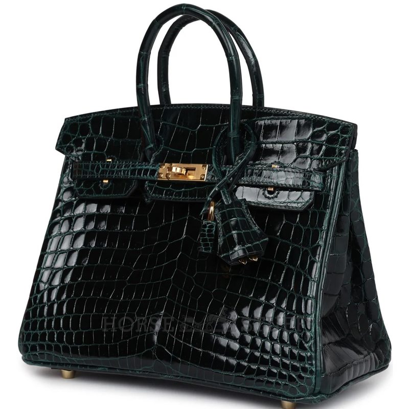 Hermès Birkin 25 Vert Cypress Shiny Crocodile Niloticus GHW