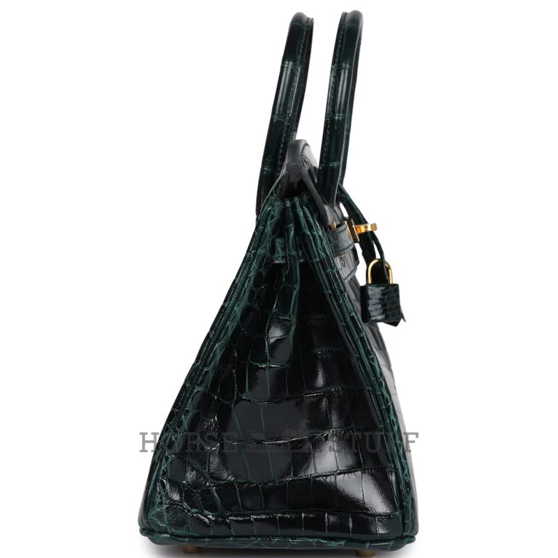 Hermès Birkin 25 Vert Cypress Shiny Crocodile Niloticus GHW