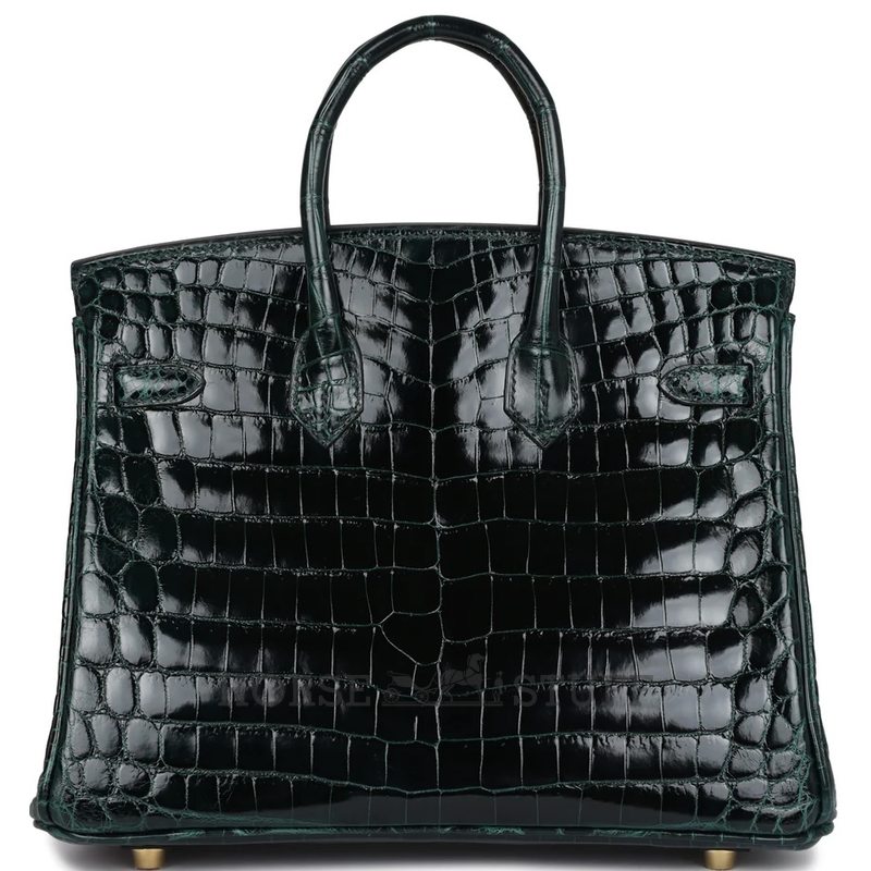 Hermès Birkin 25 Vert Cypress Shiny Crocodile Niloticus GHW