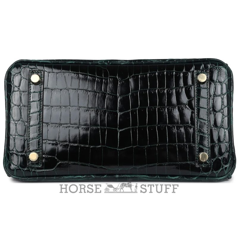 Hermès Birkin 25 Vert Cypress Shiny Crocodile Niloticus GHW