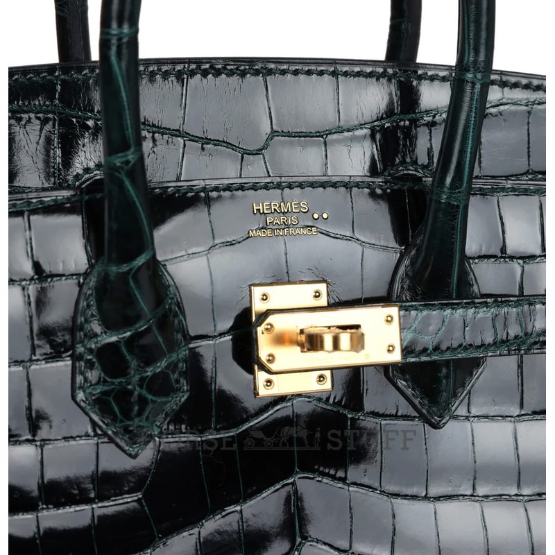 Hermès Birkin 25 Vert Cypress Shiny Crocodile Niloticus GHW