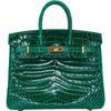 Hermès Birkin 25 Vert Emerald Shiny Crocodile Niloticus GHW