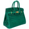Hermès Birkin 25 Vert Emerald Shiny Crocodile Niloticus GHW