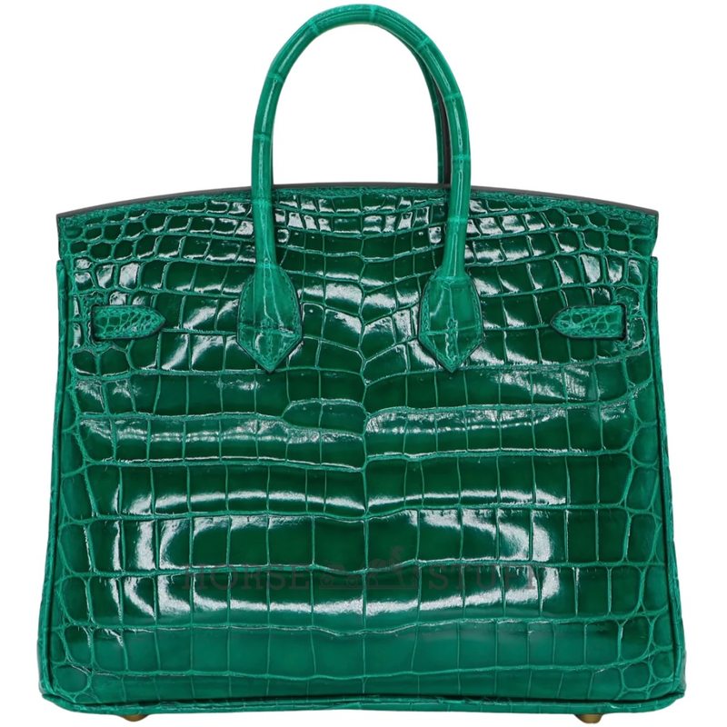 Hermès Birkin 25 Vert Emerald Shiny Crocodile Niloticus GHW