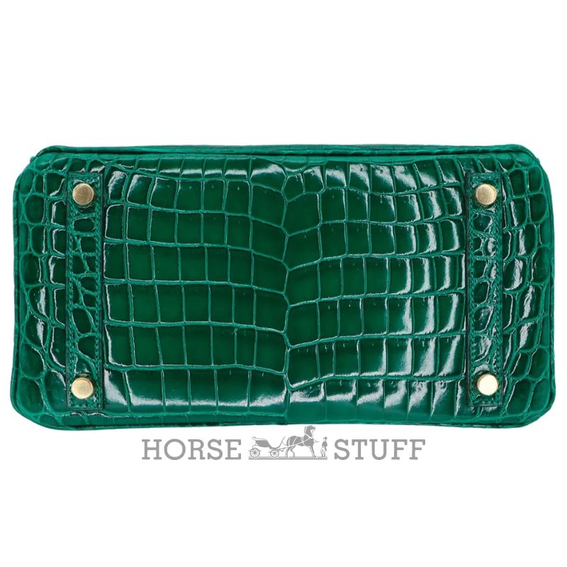 Hermès Birkin 25 Vert Emerald Shiny Crocodile Niloticus GHW
