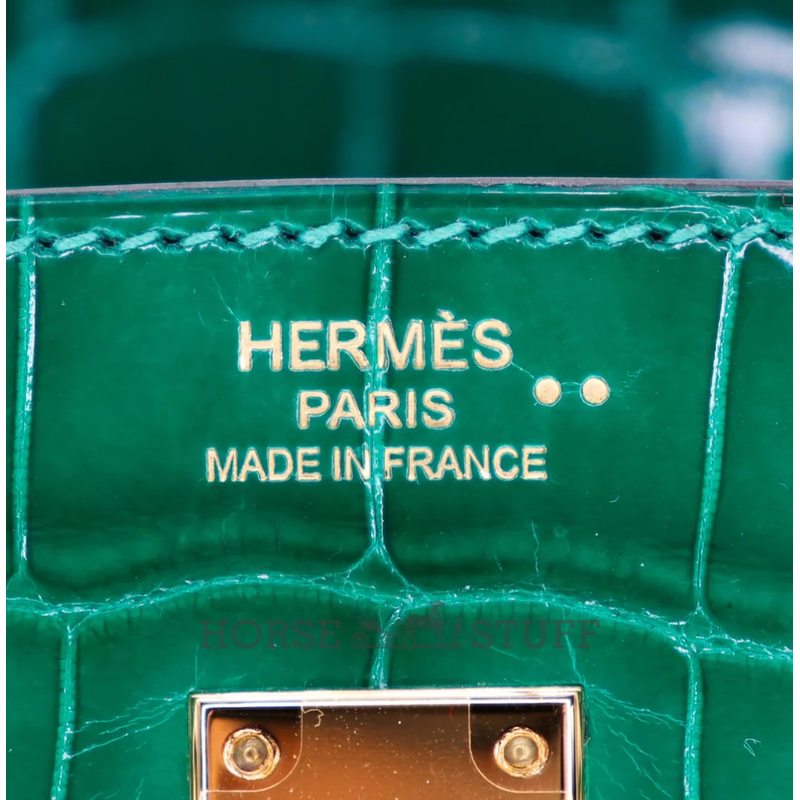 Hermès Birkin 25 Vert Emerald Shiny Crocodile Niloticus GHW