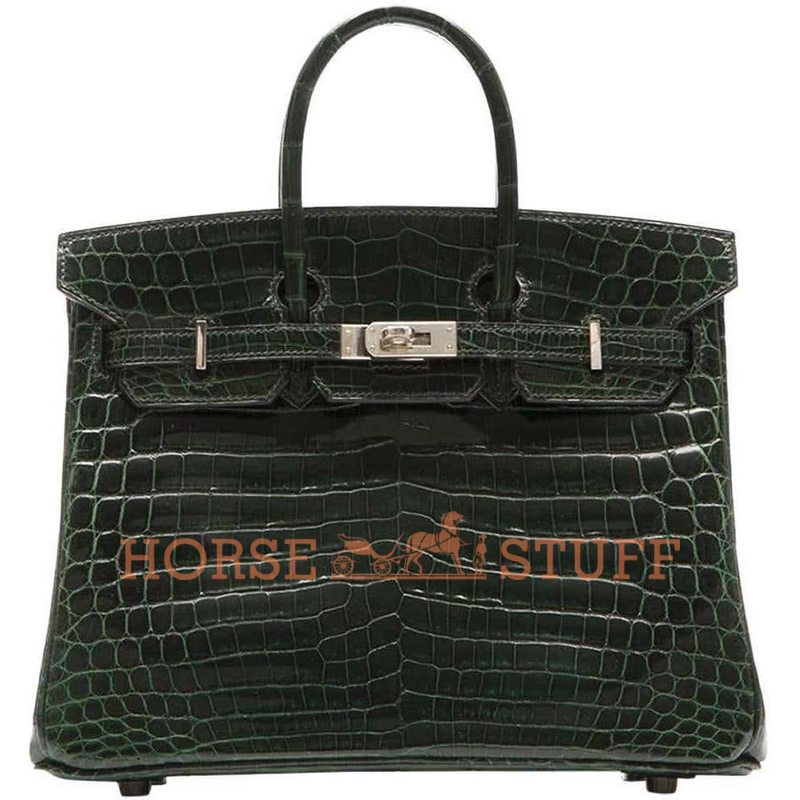 Hermès Birkin 25 Vert Fonce Lisse Crocodile Niloticus PHW