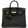 Hermès Birkin 25 Black Ostrich GHW