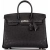 Hermès Birkin 25 Black Ostrich PHW