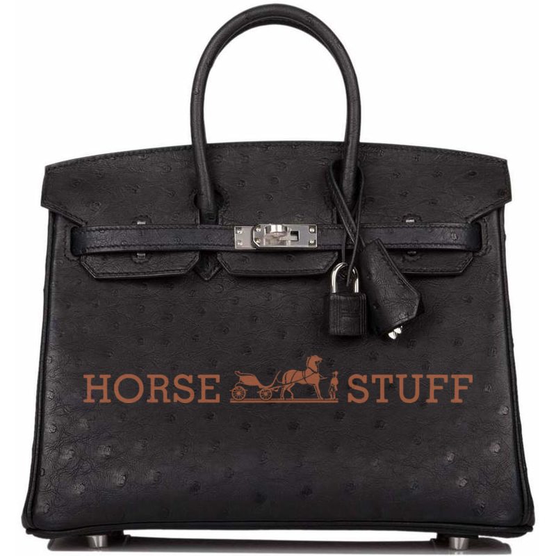 Hermès Birkin 25 Black Ostrich PHW