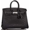 Hermès Birkin 25 Black Ostrich PHW