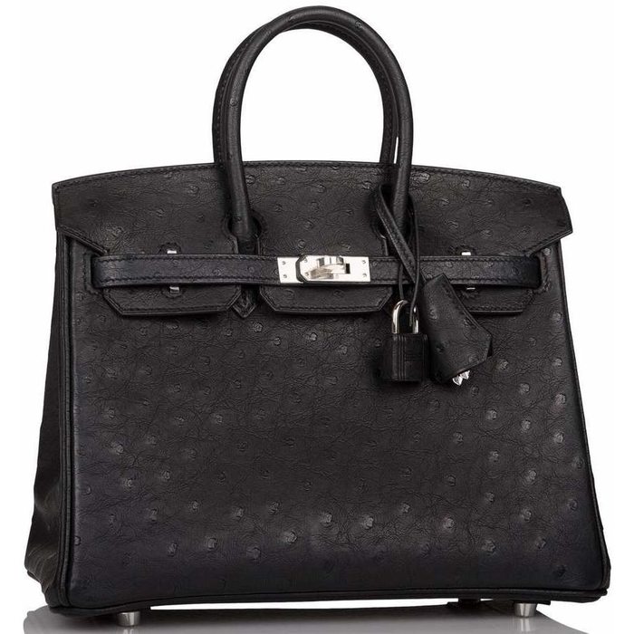 hermes black ostrich birkin bag