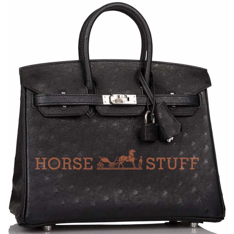 Hermès Birkin 25 Black Ostrich PHW